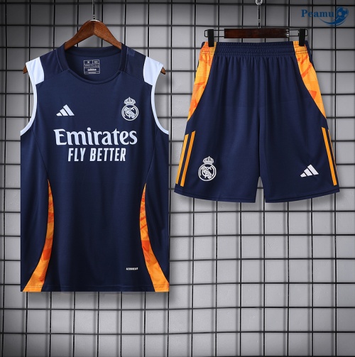 Criar Camisola Futebol Real Madrid Debardeur Training 2024-2025 azul marinho