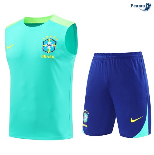 Loja Camisola Futebol Brasil Debardeur Training 2024-2025 Azul