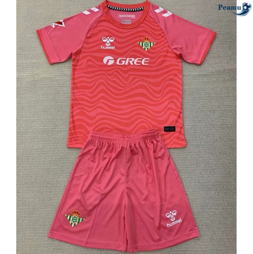 Loja Camisola Futebol Real Betis Crianças Equipamento goleiro rosa 2024-2025