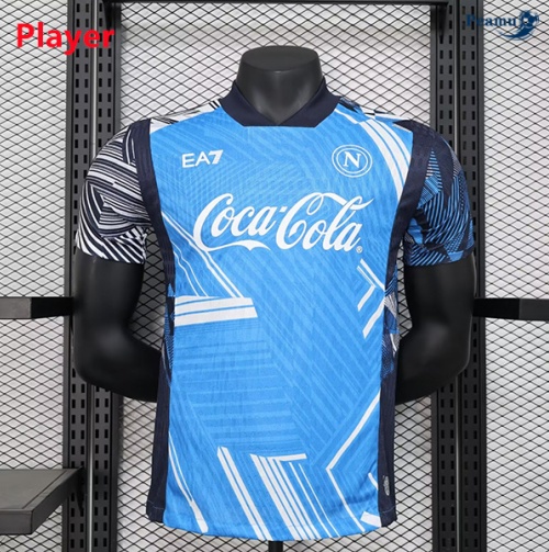 Novo Camisola Futebol Naples Player Equipamento Lake Training Azul 2024-2025