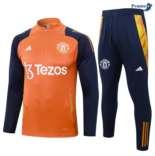 Desconto Fato de Treino Manchester United cor laranja 2024-2025