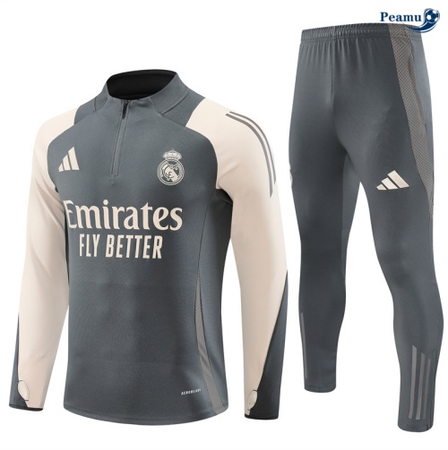 Criar Fato de Treino Real Madrid Criancas cinza escuro 2024-2025