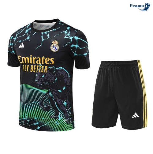 Desconto Camisola Futebol Real Madrid + Calções preto 2024-2025