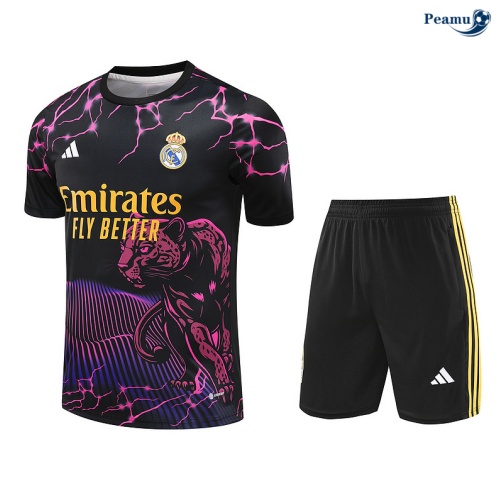 Novo Camisola Futebol Real Madrid + Calções preto 2024-2025