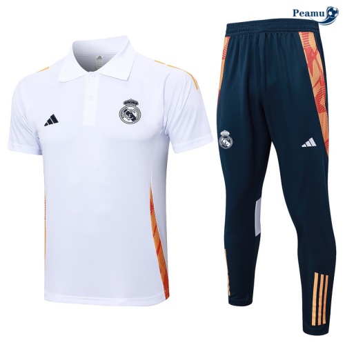 Loja Camisola Futebol Real Madrid Polo + Calças Branco 2024-2025