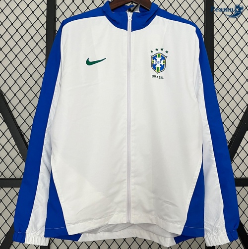 Venda Jaqueta Futebol quebra-vento Brasil Branco 2024-2025